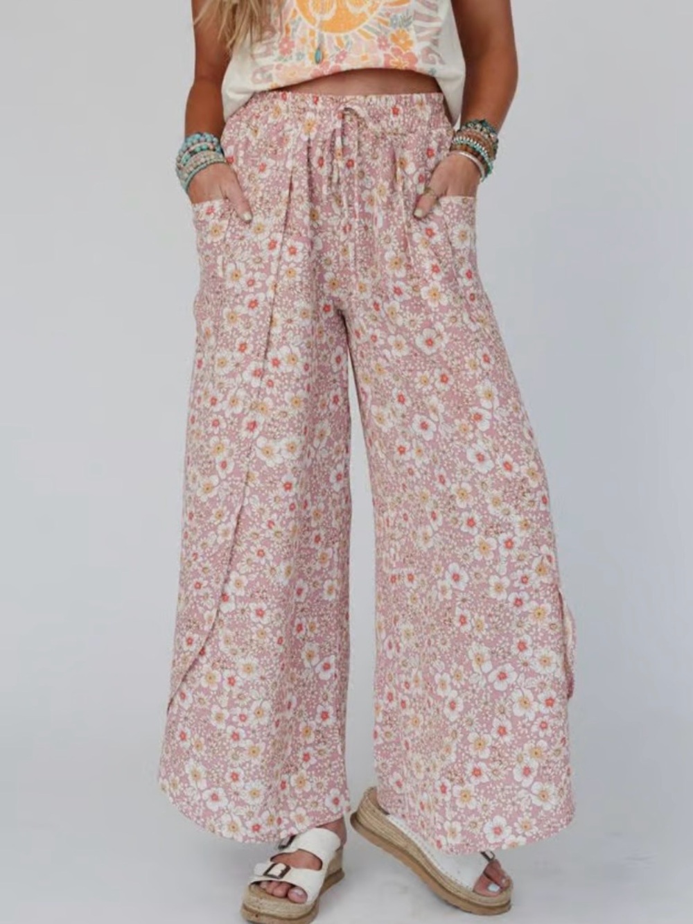 The Nest Stasia Printed Drawstring Tulip Pants